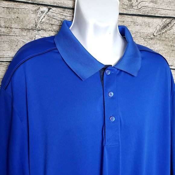 Cutter & Buck CB DryTec Blue Polo Shirt Moisture Wicking Short Sleeves Sz 2XT - Picture 2 of 10